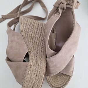 Marc Fisher Elegant Beige Wedge Sandals